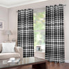 Black And White Border Tartan Print Grommet Curtains