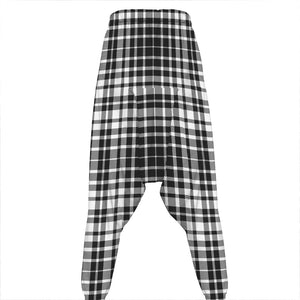 Black And White Border Tartan Print Hammer Pants