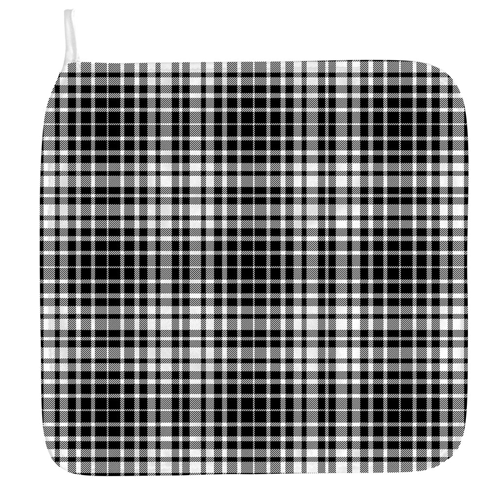 Black And White Border Tartan Print Hand Towel