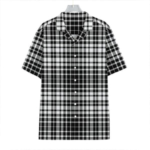 Black And White Border Tartan Print Hawaiian Shirt