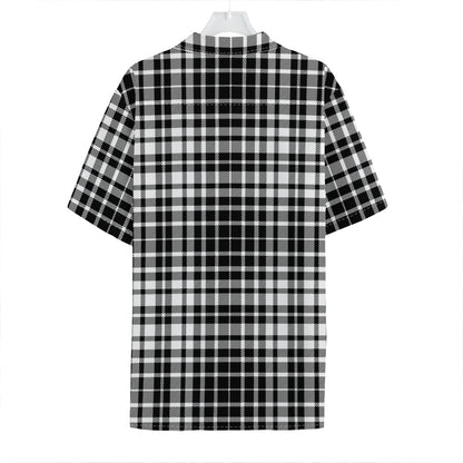 Black And White Border Tartan Print Hawaiian Shirt