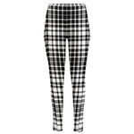 Black And White Border Tartan Print High-Waisted Pocket Leggings