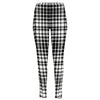 Black And White Border Tartan Print High-Waisted Pocket Leggings