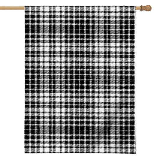 Black And White Border Tartan Print House Flag