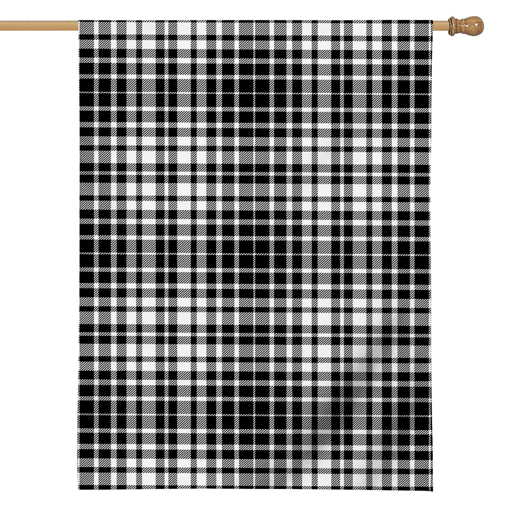 Black And White Border Tartan Print House Flag