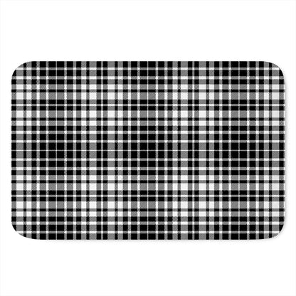 Black And White Border Tartan Print Indoor Door Mat