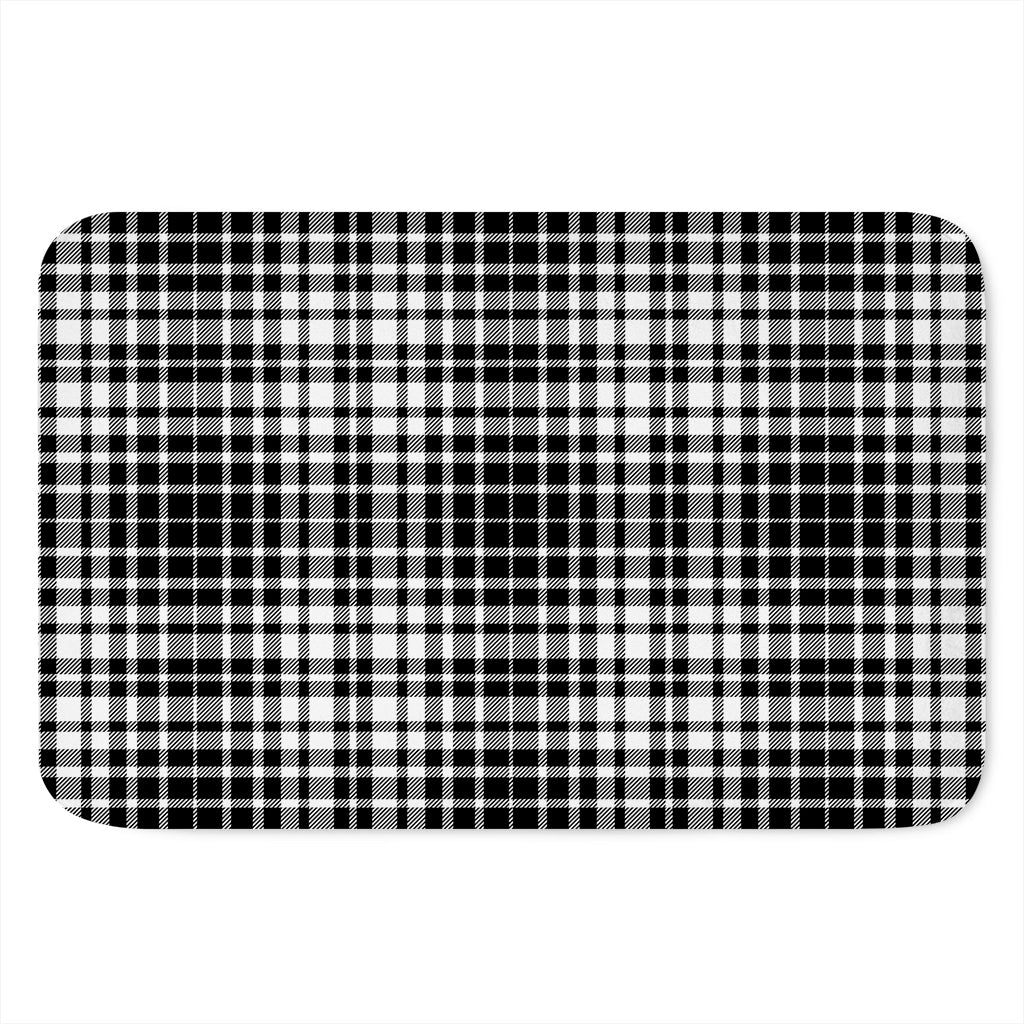 Black And White Border Tartan Print Indoor Door Mat