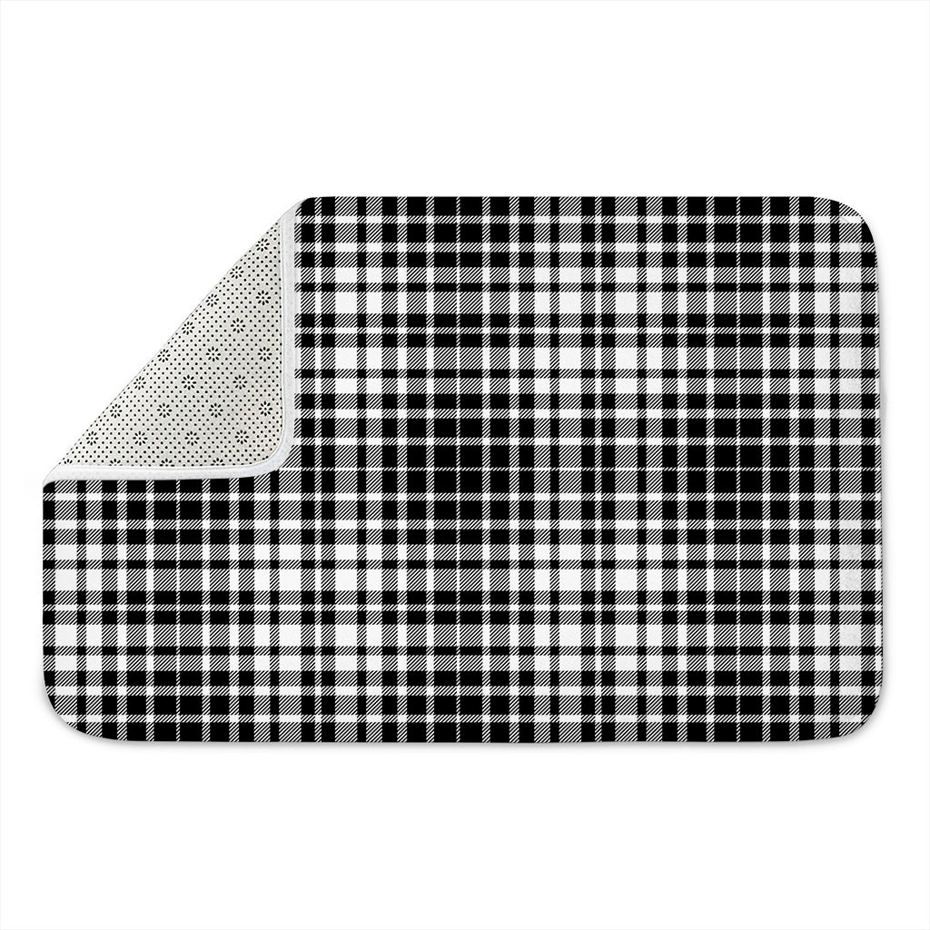 Black And White Border Tartan Print Indoor Door Mat