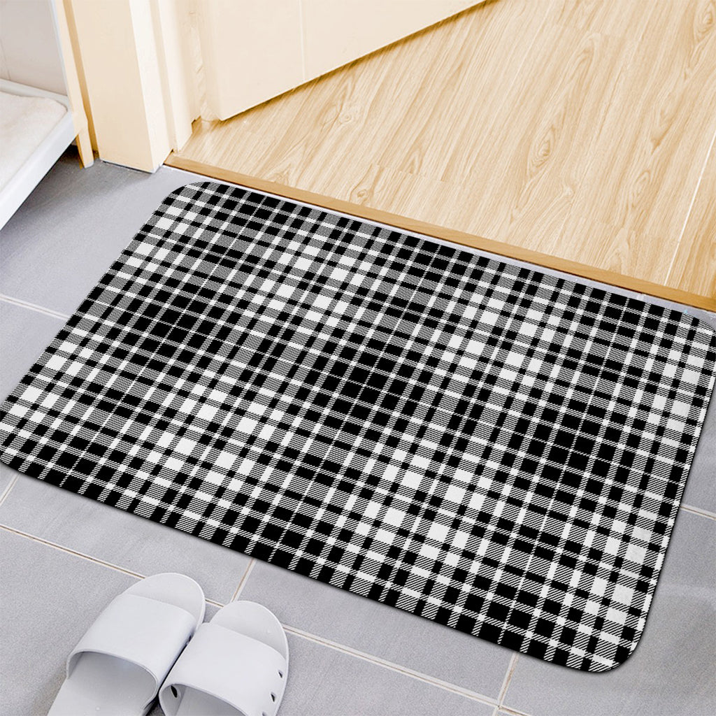 Black And White Border Tartan Print Indoor Door Mat