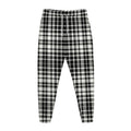 Black And White Border Tartan Print Jogger Pants