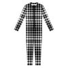 Black And White Border Tartan Print Jumpsuit