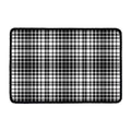 Black And White Border Tartan Print Kitchen Mat