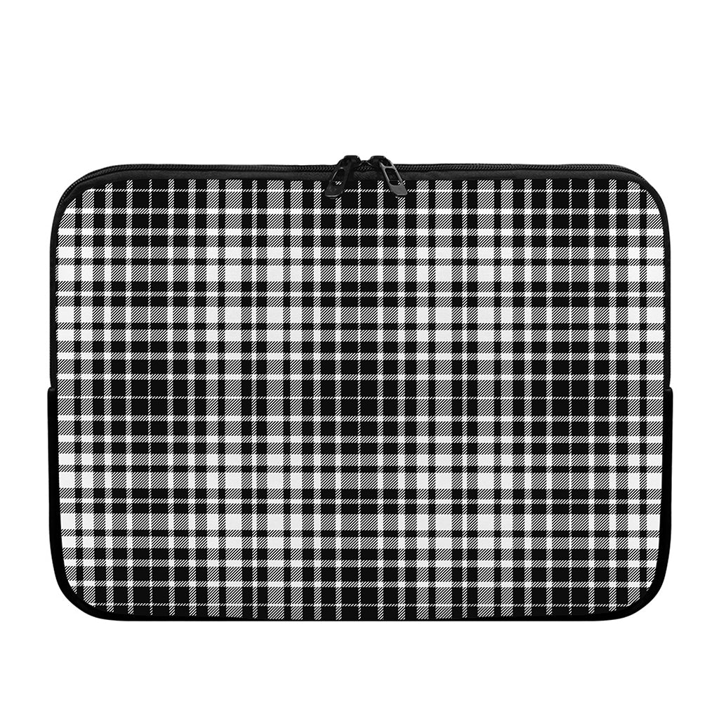 Black And White Border Tartan Print Laptop Sleeve