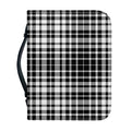Black And White Border Tartan Print Leather Bible Cover