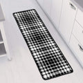 Black And White Border Tartan Print Long Kitchen Mat