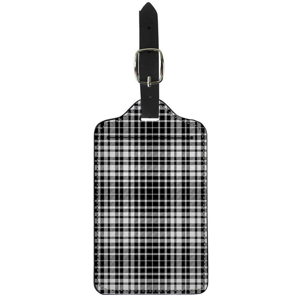 Black And White Border Tartan Print Luggage Tag
