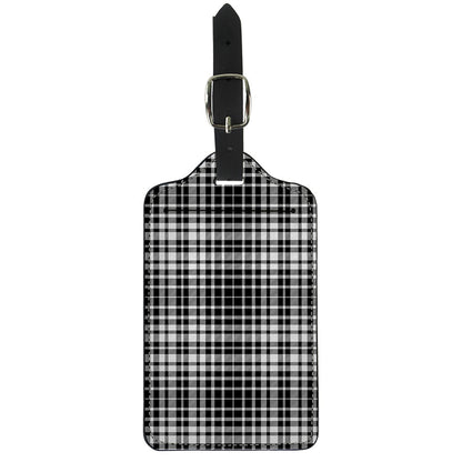 Black And White Border Tartan Print Luggage Tag
