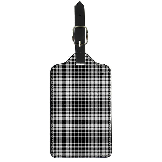Black And White Border Tartan Print Luggage Tag