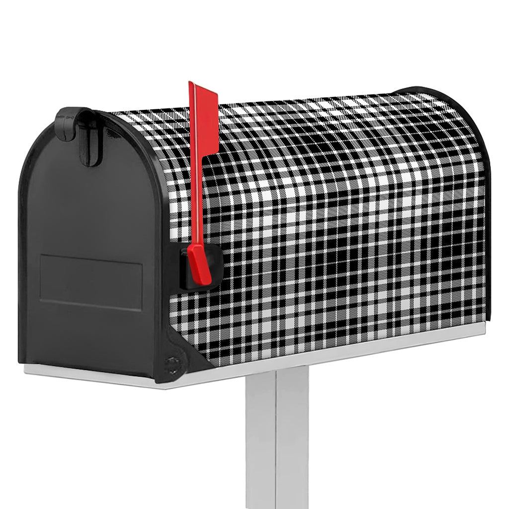 Black And White Border Tartan Print Mailbox Cover