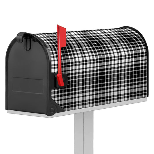 Black And White Border Tartan Print Mailbox Cover