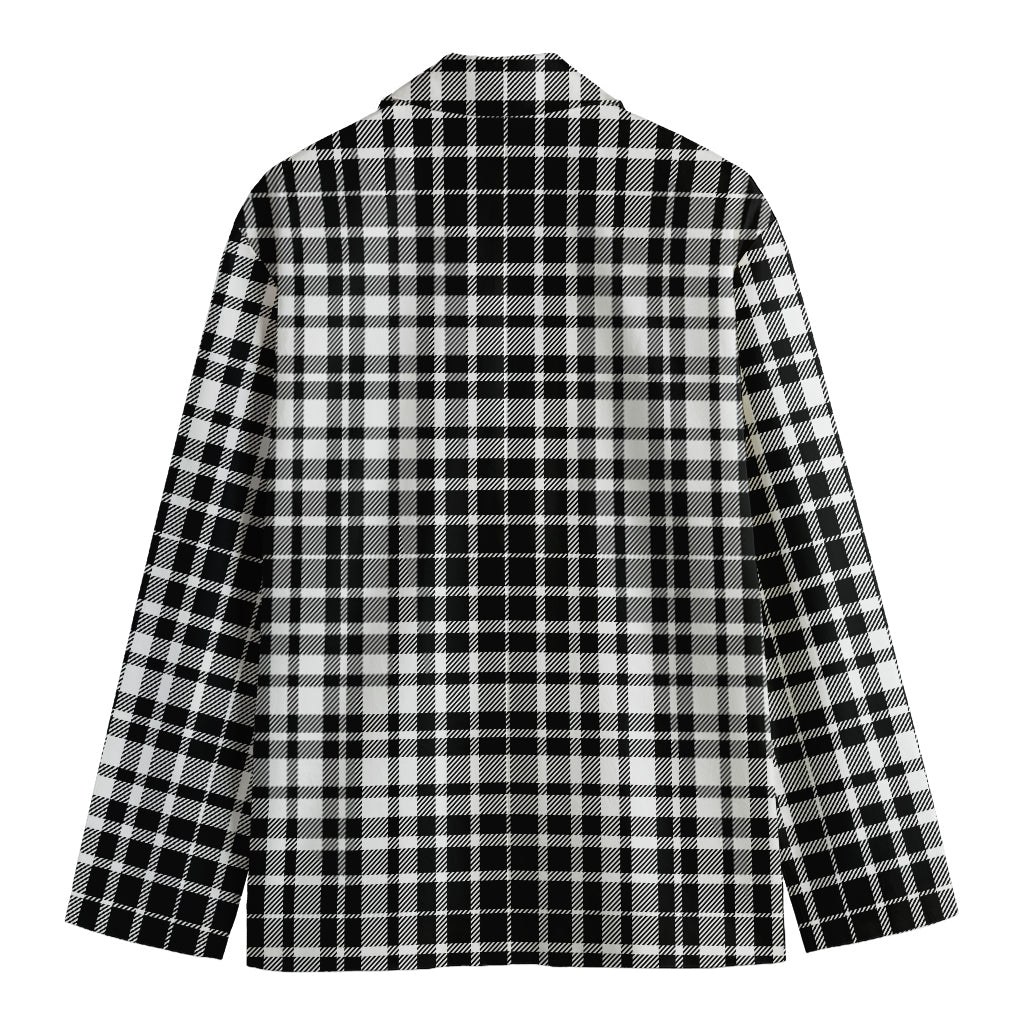 Black And White Border Tartan Print Men's Blazer