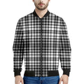 Black And White Border Tartan Print Men's Bomber Jacket
