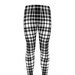 Black And White Border Tartan Print Men's leggings