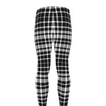 Black And White Border Tartan Print Men's leggings