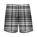 Black And White Border Tartan Print Men's Athletic Shorts