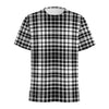 Black And White Border Tartan Print Men's Sports T-Shirt