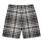 Black And White Border Tartan Print Men's Swim Trunks