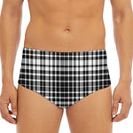 Black And White Border Tartan Print Men's Triangle Swim Briefs