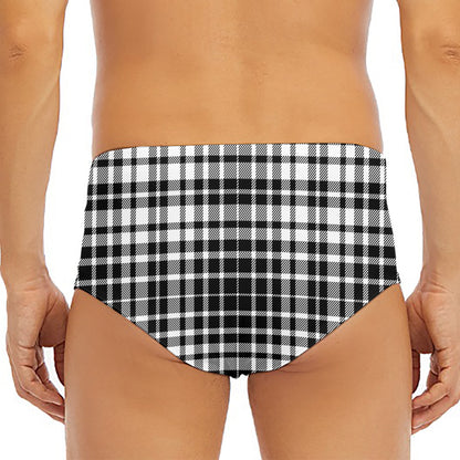 Black And White Border Tartan Print Men's Triangle Swim Briefs