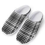 Black And White Border Tartan Print Mesh Casual Shoes