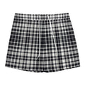 Black And White Border Tartan Print Mesh Shorts
