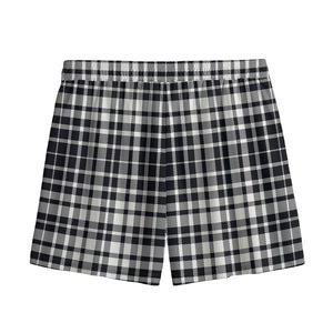 Black And White Border Tartan Print Mesh Shorts