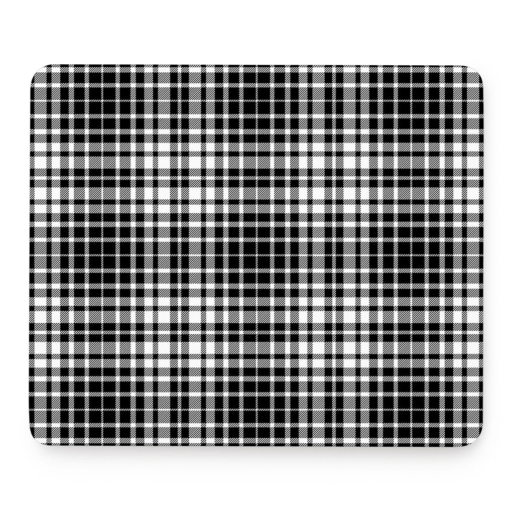 Black And White Border Tartan Print Mouse Pad