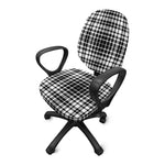 Black And White Border Tartan Print Office Chair Cover