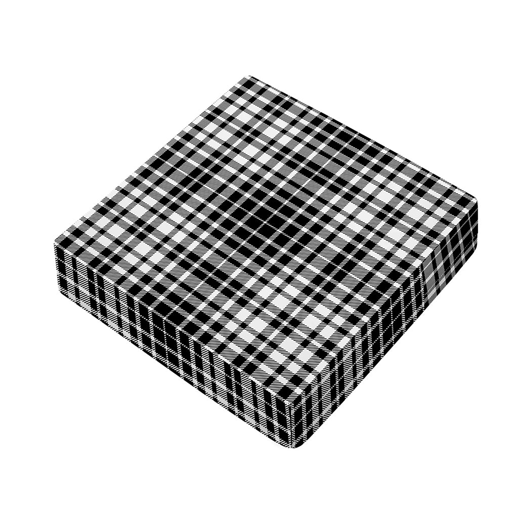 Black And White Border Tartan Print Outdoor Seat Cushion Cover