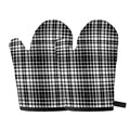 Black And White Border Tartan Print Oven Mitts