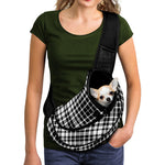 Black And White Border Tartan Print Pet Sling Carrier
