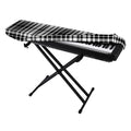 Black And White Border Tartan Print Piano Keyboard Cover