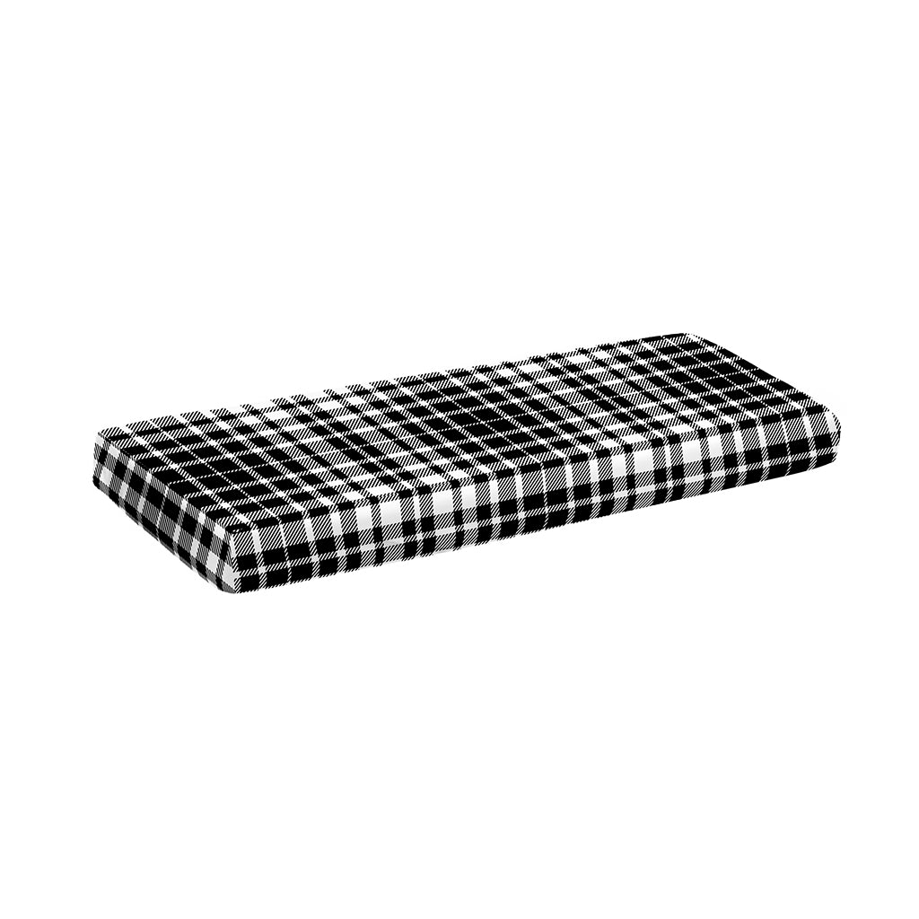 Black And White Border Tartan Print Piano Keyboard Cover
