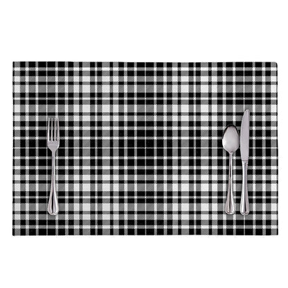 Black And White Border Tartan Print Placemat