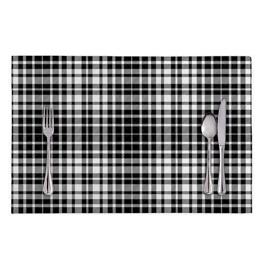 Black And White Border Tartan Print Placemat