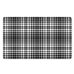 Black And White Border Tartan Print Polyester Doormat