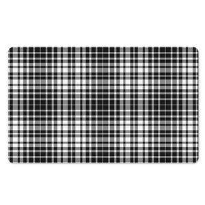 Black And White Border Tartan Print Polyester Doormat