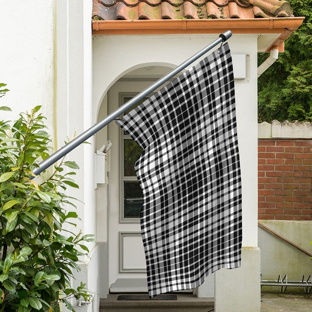 Black And White Border Tartan Print Polyester Flag