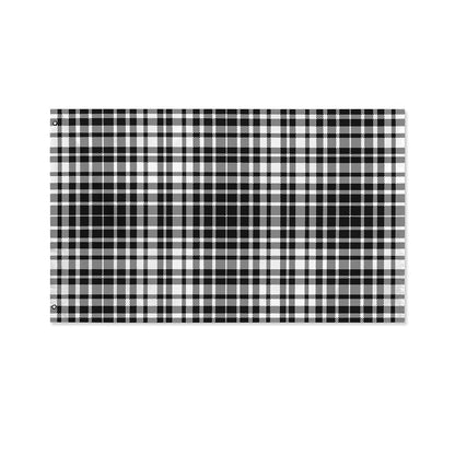 Black And White Border Tartan Print Polyester Flag