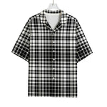 Black And White Border Tartan Print Rayon Hawaiian Shirt